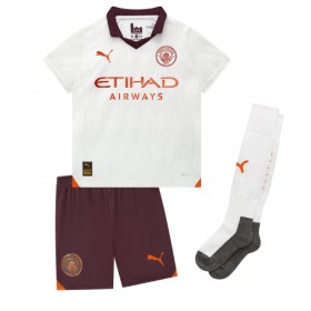 Dětský Fotbalový dres Manchester City Erling Haaland #9 2023-24 Venkovní Krátký Rukáv (+ trenýrky)